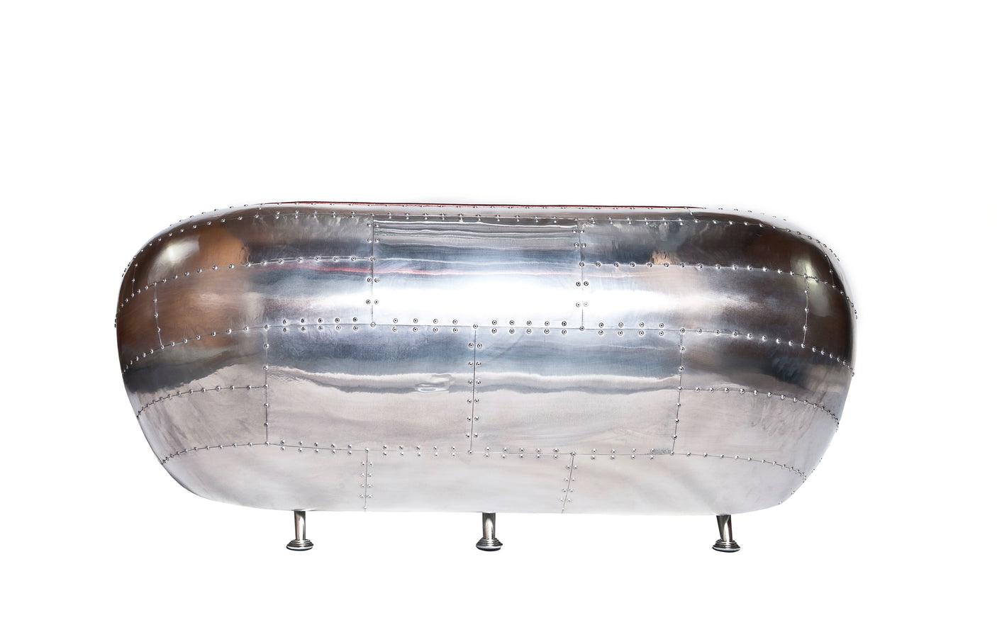 Gulfstream Aluminium and Leather Capsule Sofa, Cocolea, , ,