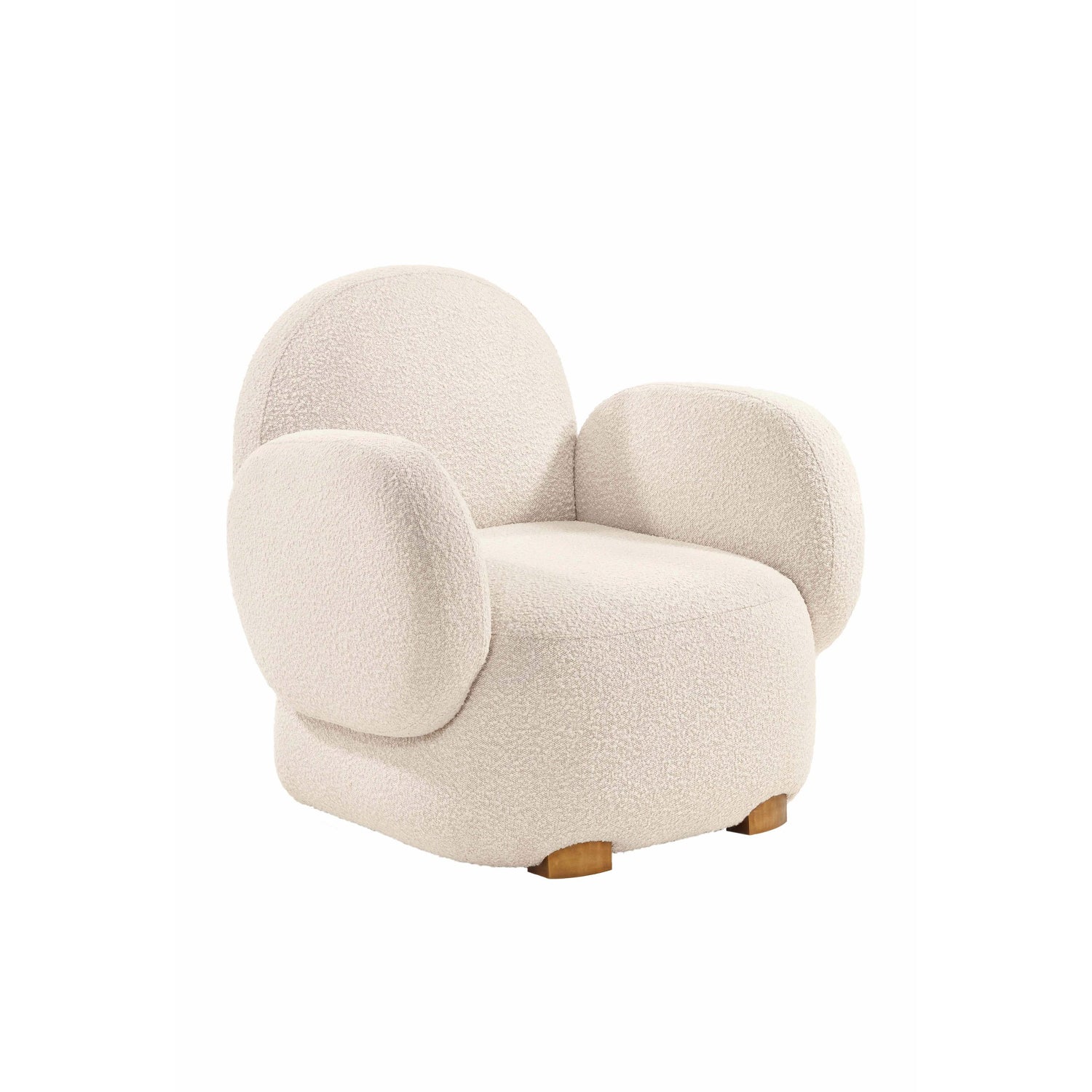Dolce Armchair - Plush Ivory Boucle Fabric, Cocolea, , ,