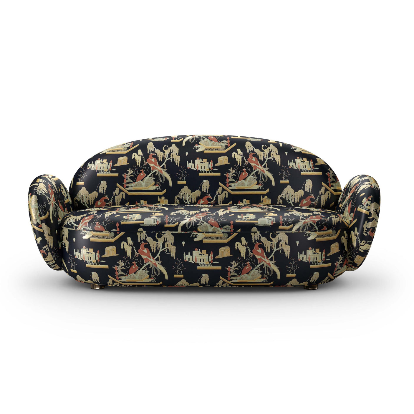 Dolce Sofa - Plush Black-Beige Jacquard Fabric, Cocolea, , ,