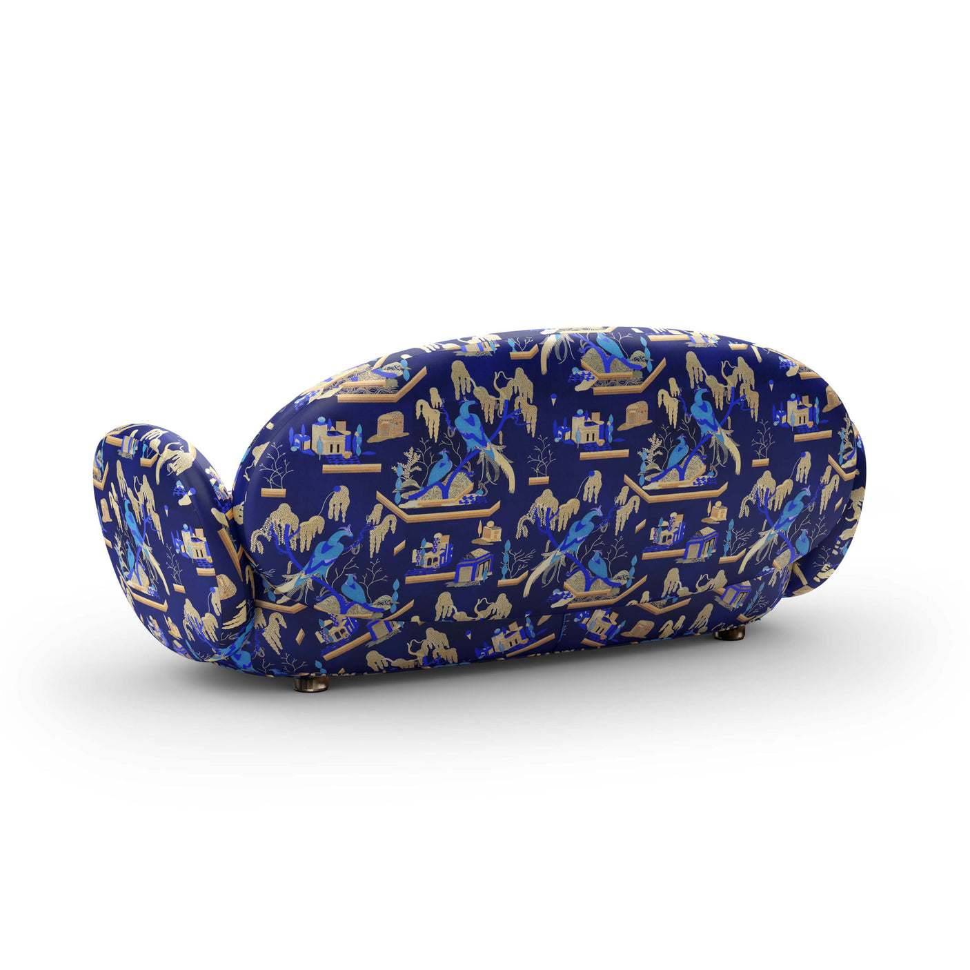 Dolce Sofa - Plush Blue Jacquard Fabric, Cocolea, , ,