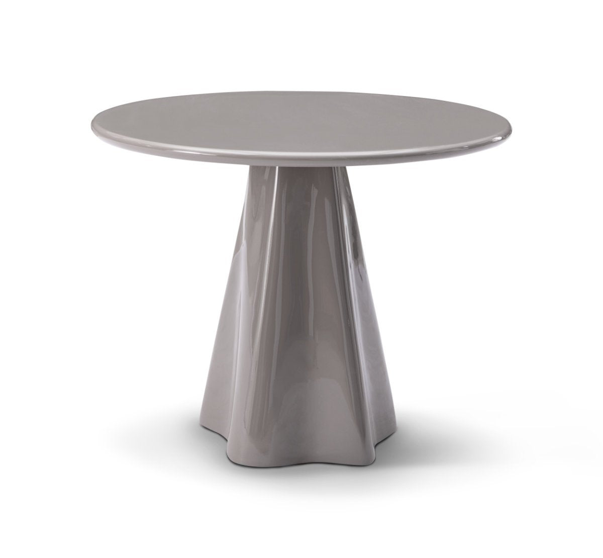 Fondre Rotonde Lobed Side Table in Warm Grey High-Gloss Lacquer, Maison Debrah, , ,