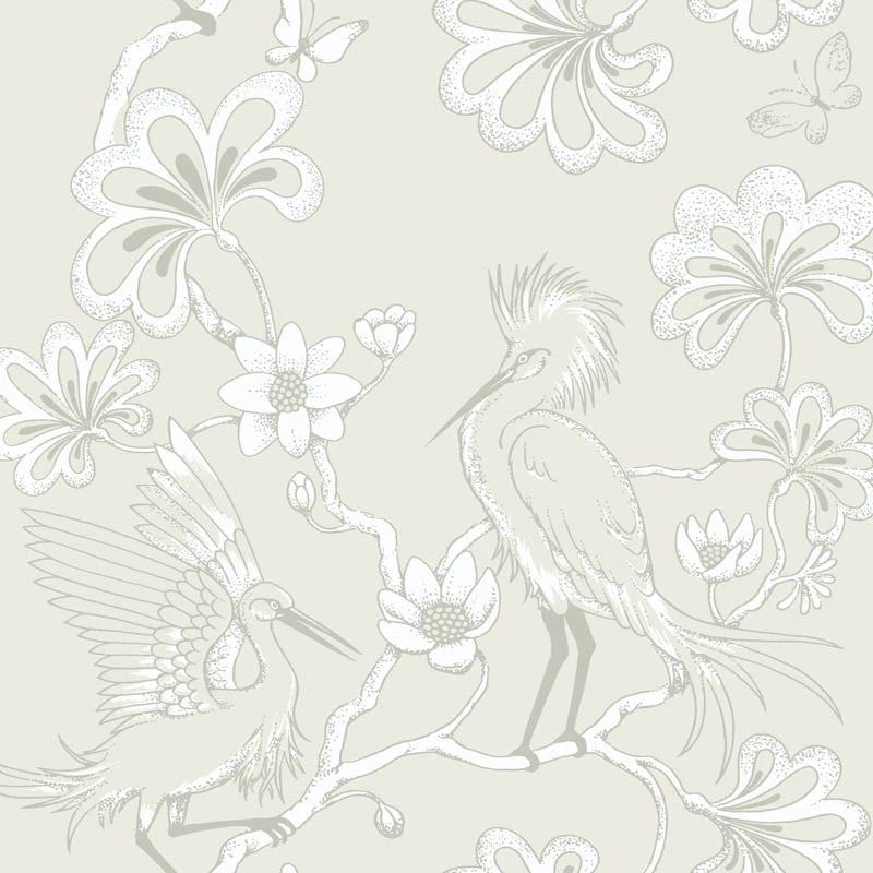 Egrets Wallpaper, Cocolea Natty & Polly, Champagne, Per roll (61.5 cm × 10 m),