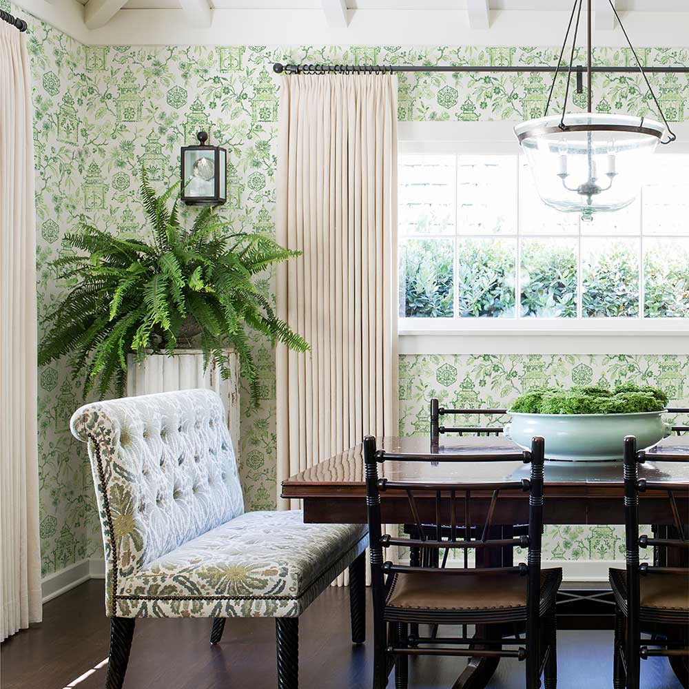 Helaine Wallpaper, Cocolea Natty & Polly, Green, Per roll (52 cm × 10 m),