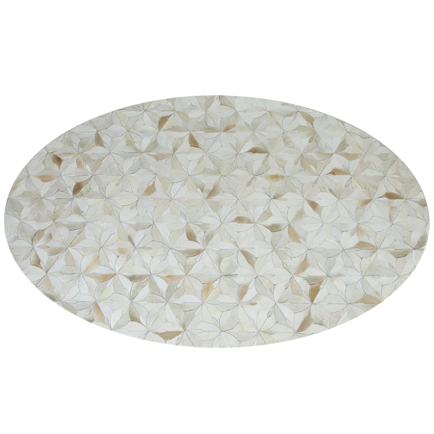 Flores Oval Rug - Cream, Cocolea, , ,
