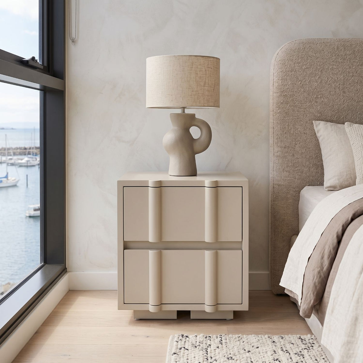 Georgia Bedside Table – Clay by Satara – view 6