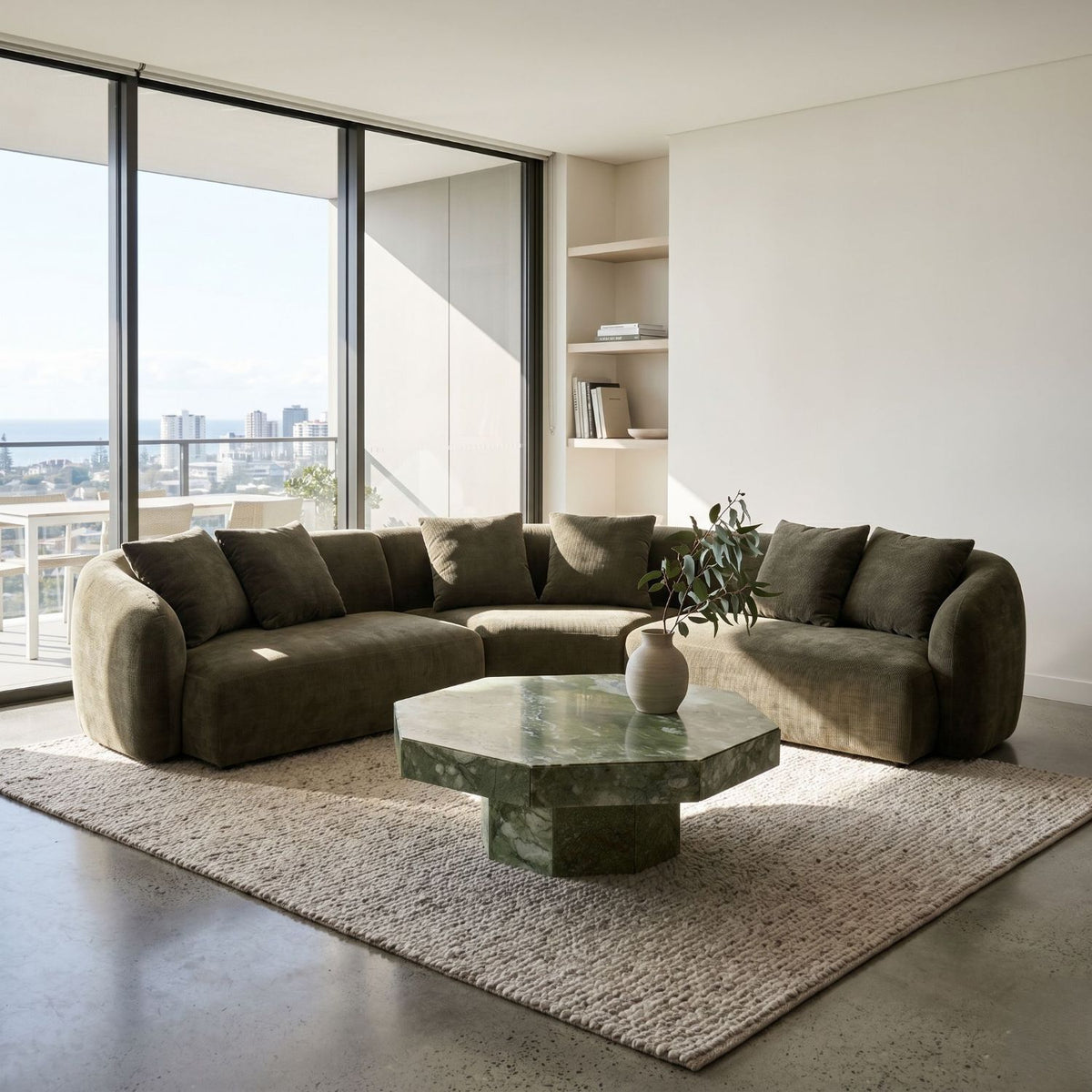 Bel Air Coffee Table – Matte Verdence Green Marble, Satara, , ,