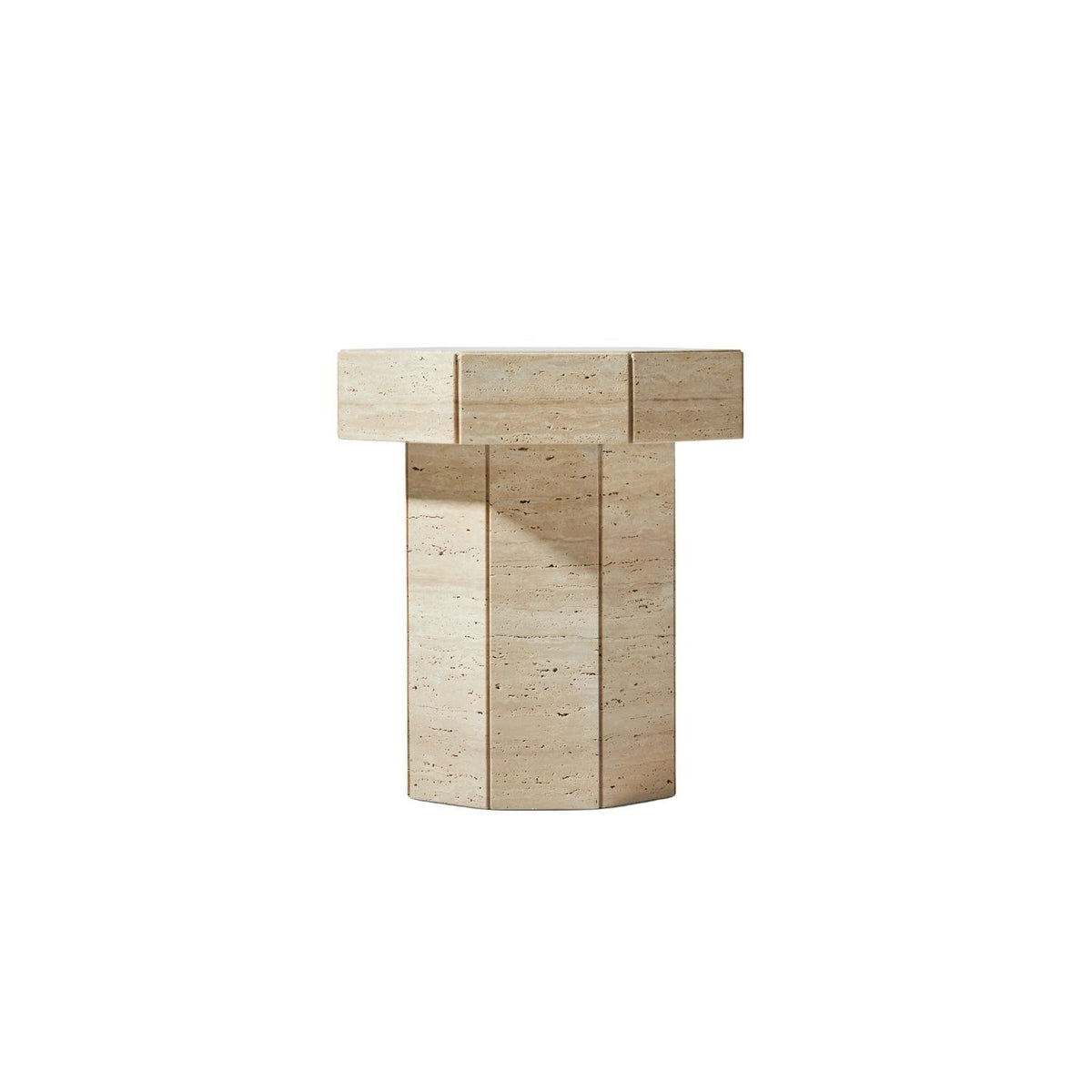 Bel Air Side Table – Matte Ivory Travertine, Satara, , ,