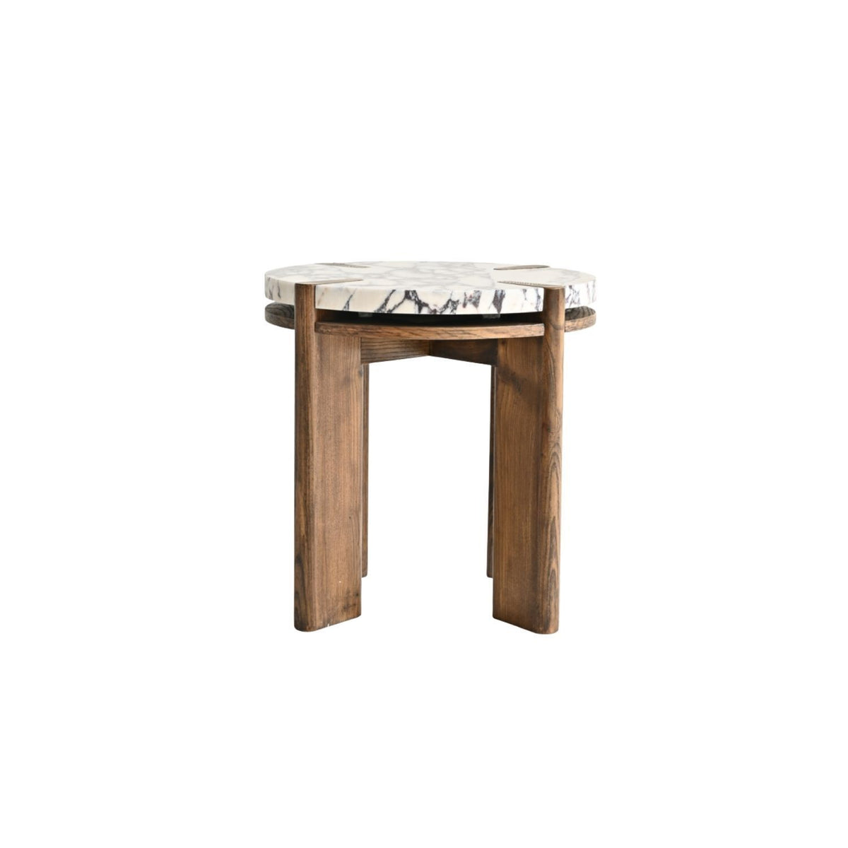 Bruna Side Table – Calcutta Marble & Saddle Oak, Satara, , ,