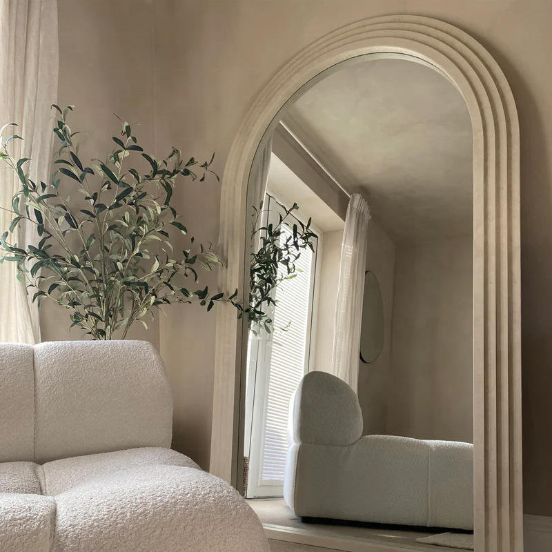 Monaco Arched Travertine Mirror - optional LED lighting, Cocolea, , ,