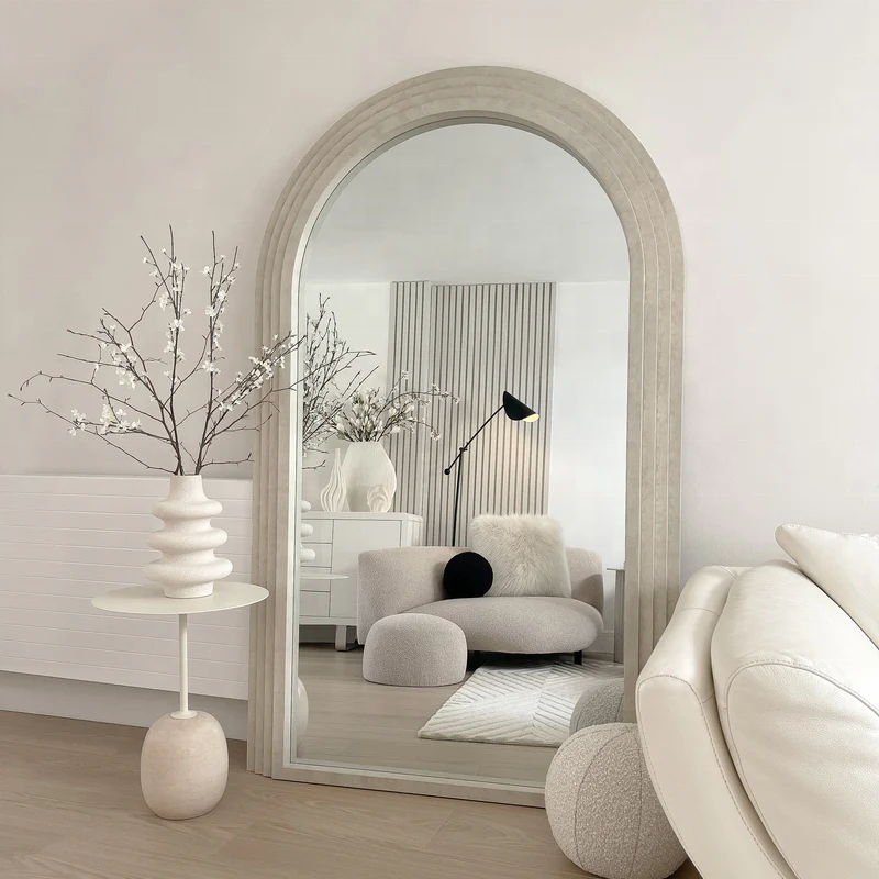 Monaco Arched Travertine Mirror - optional LED lighting, Cocolea, , ,