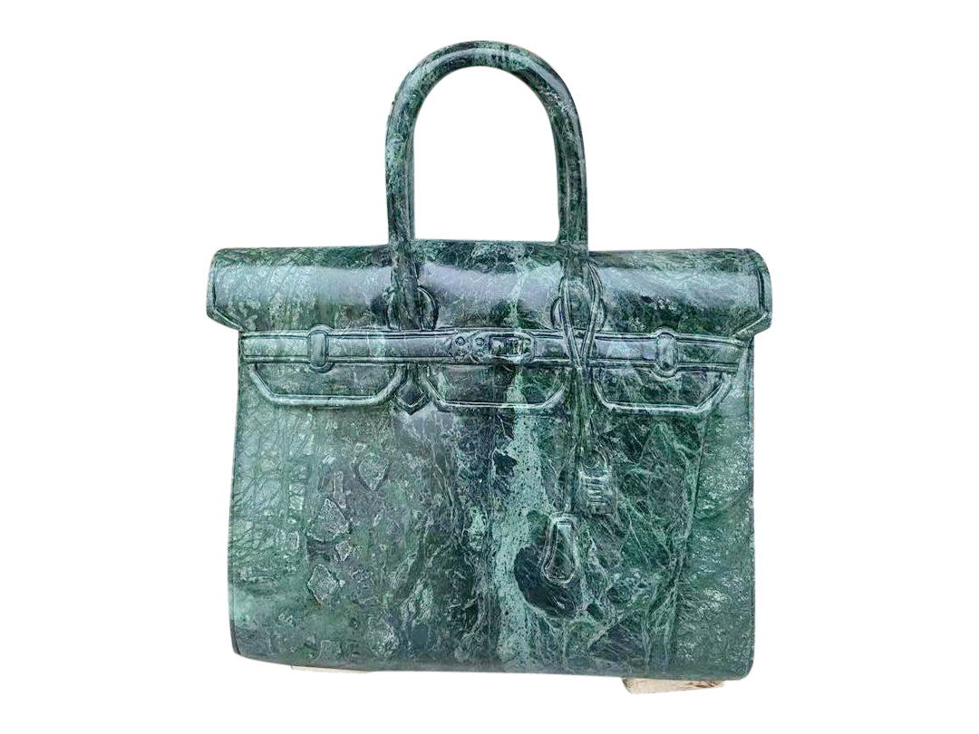 Birkin 42 Jade Marble Handbag Sculpture, Cocolea, , ,