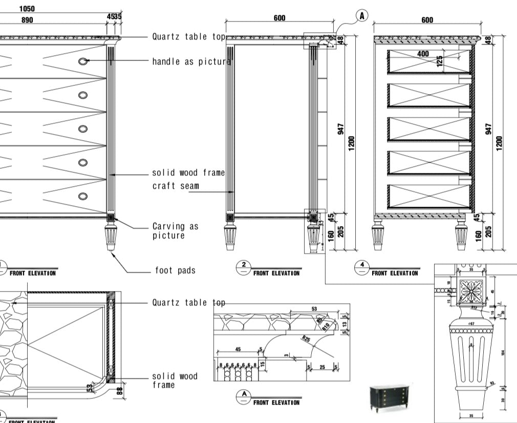 Versailles Noir Tallboy – French Provincial Elegance, Cocolea, , ,