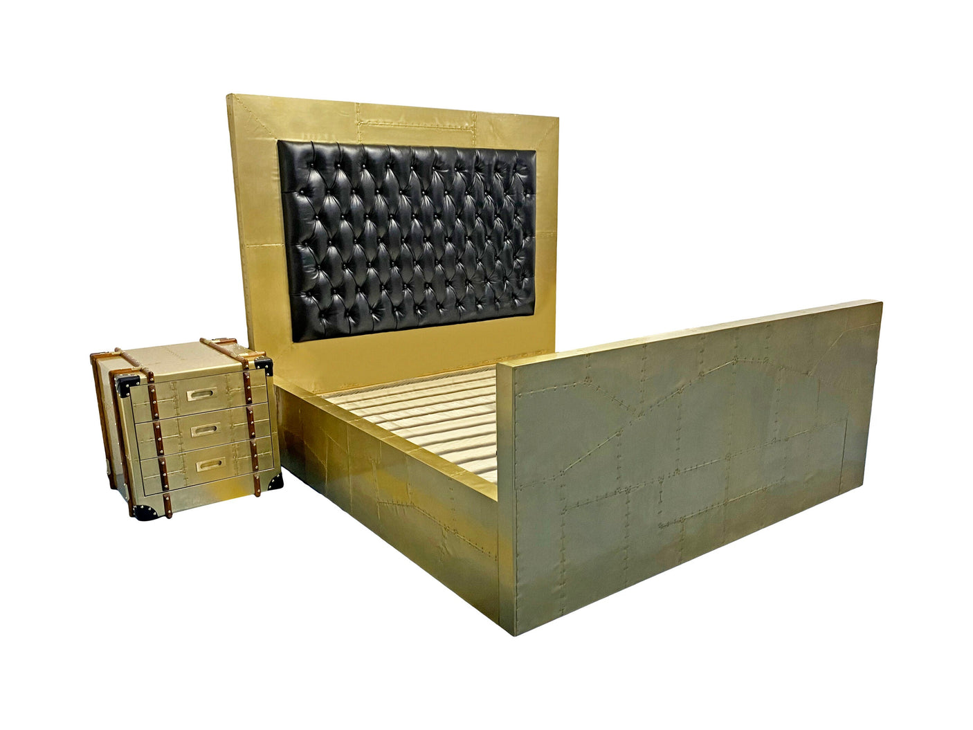 Aviator Spitfire Spitfire Brass Bedside Table with Drawers, Cocolea, , ,