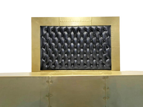 Brass Aviator Spitfire Vintage Leather Chesterfield King size bed, Cocolea, , ,