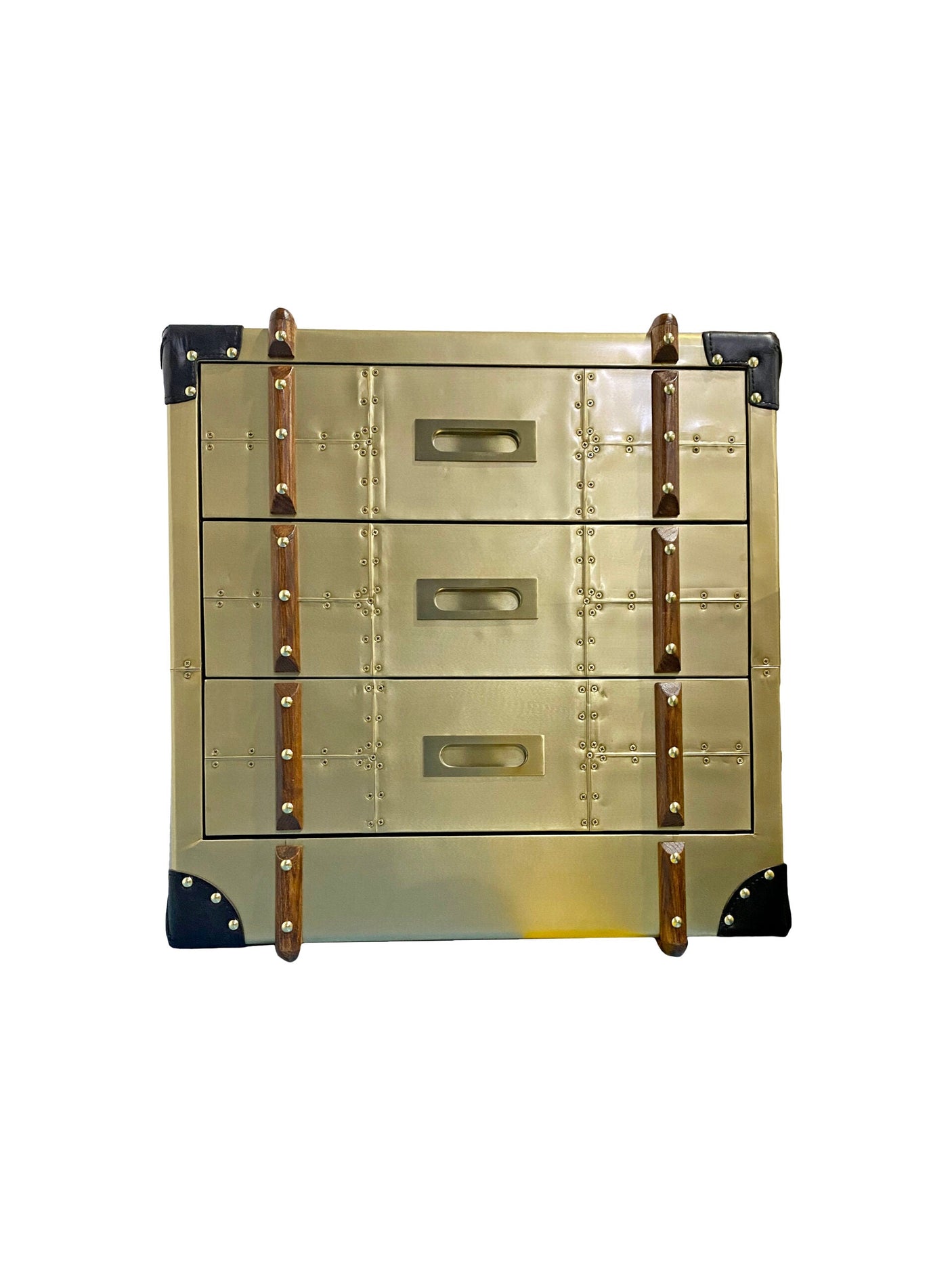 Aviator Spitfire Spitfire Brass Bedside Table with Drawers, Cocolea, , ,