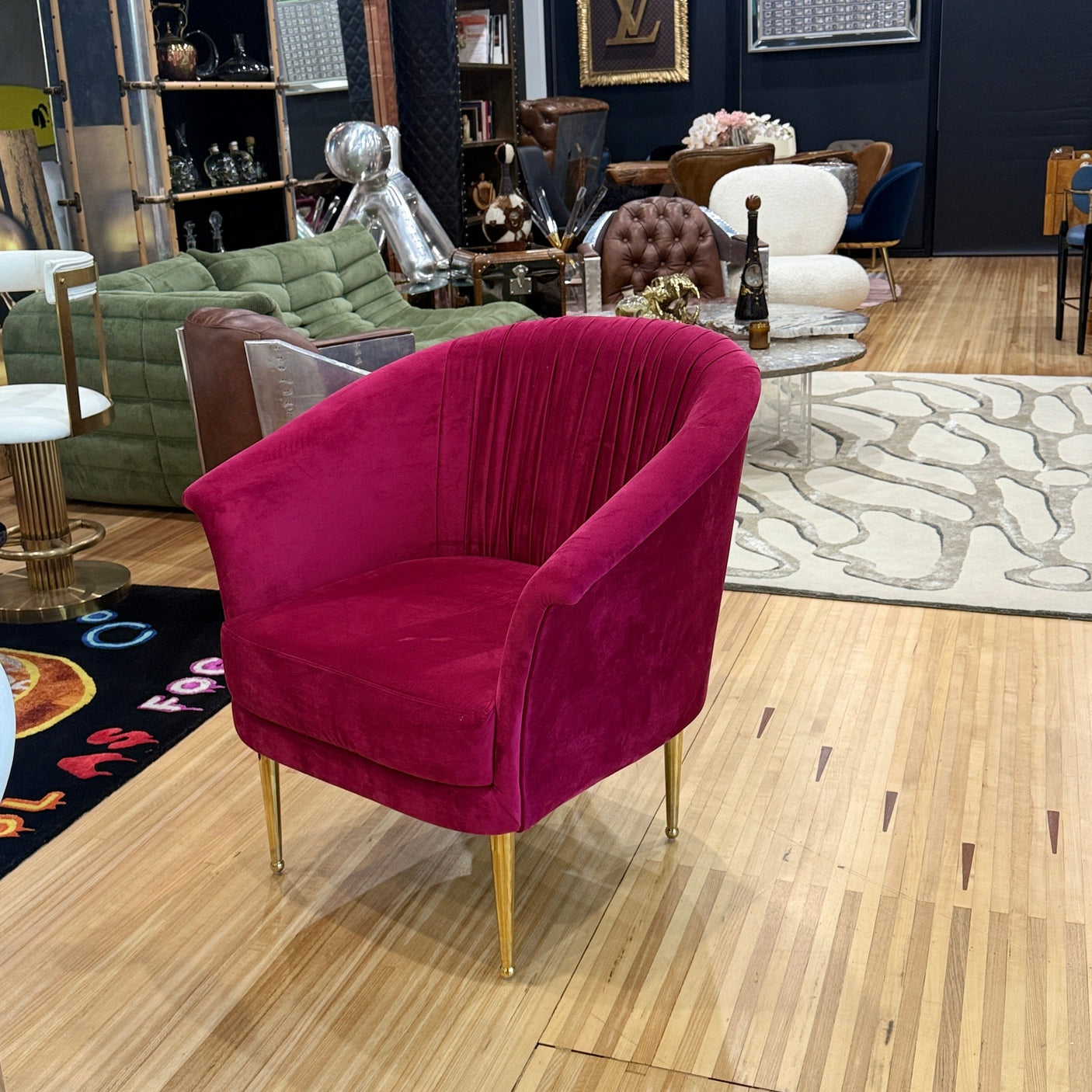 Gatsby Pleated Mulberry Armchair, Cocolea, , ,