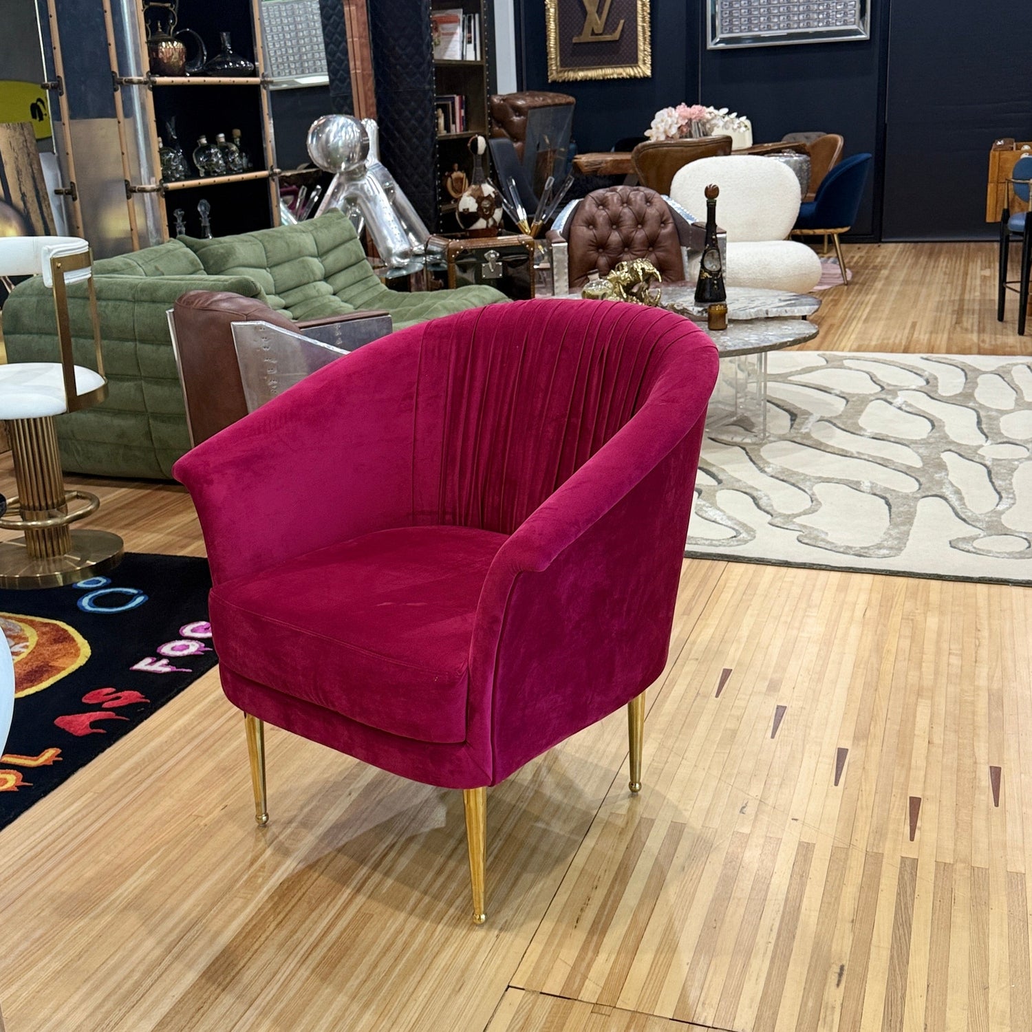 Gatsby Pleated Mulberry Armchair, Cocolea, , ,