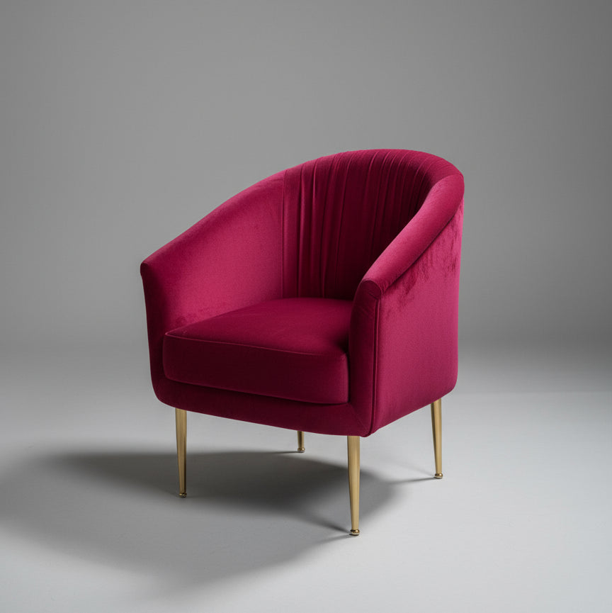 Gatsby Pleated Mulberry Armchair, Cocolea, , ,