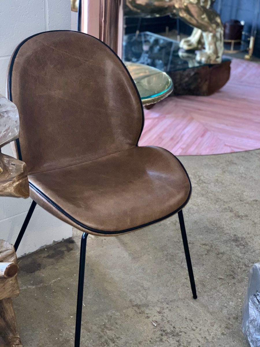 Titan Brown Leather Beetle Chair, Cocolea, , ,