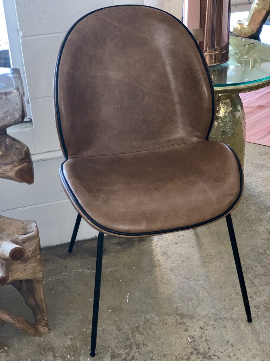 Titan Brown Leather Beetle Chair, Cocolea, , ,
