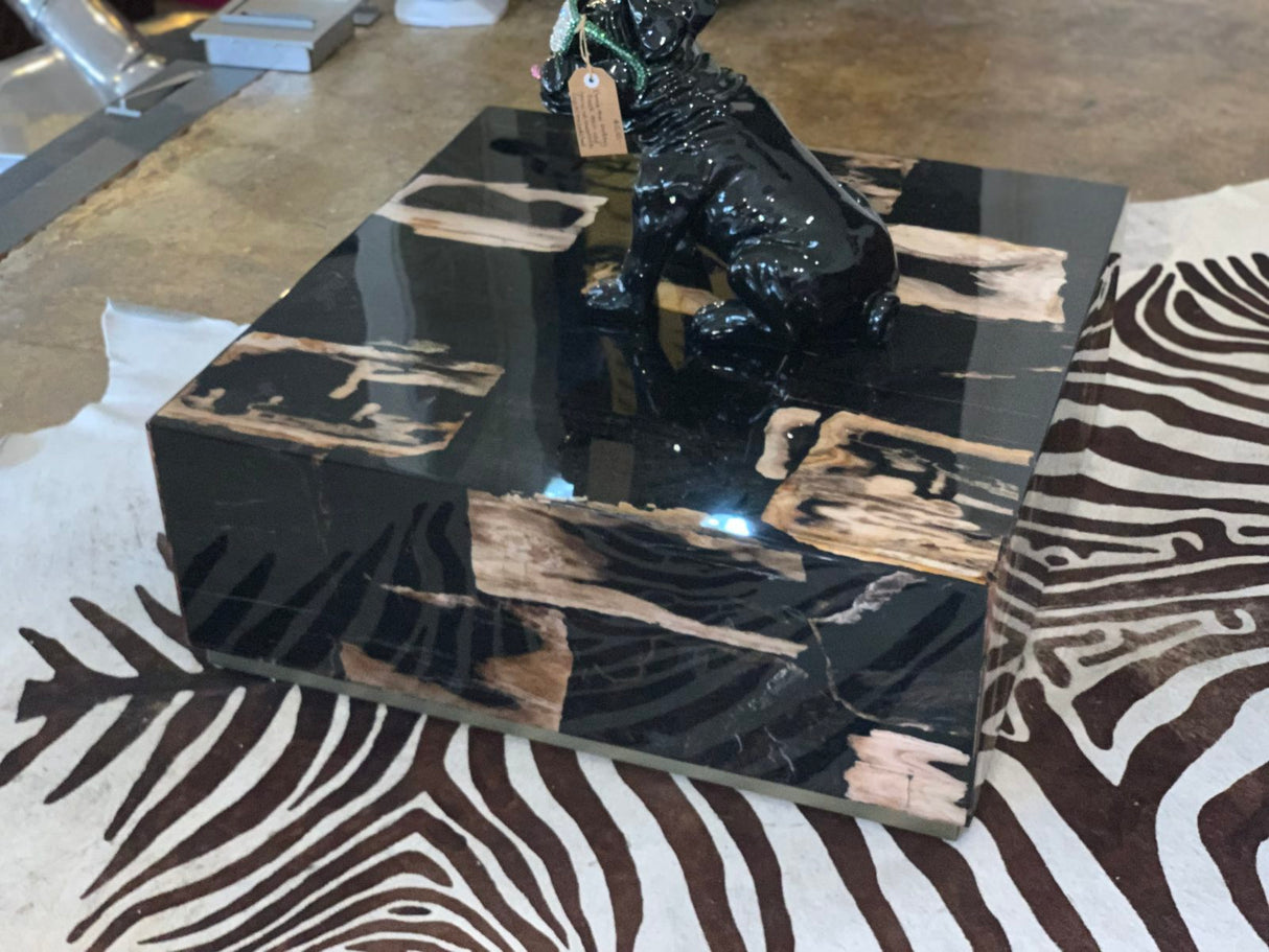 Amber Cube Petrified Wood Coffee Table, Cocolea, , ,