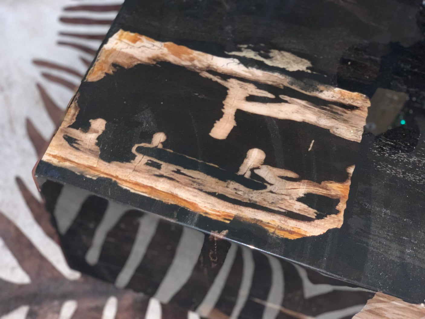 Amber Cube Petrified Wood Coffee Table, Cocolea, , ,