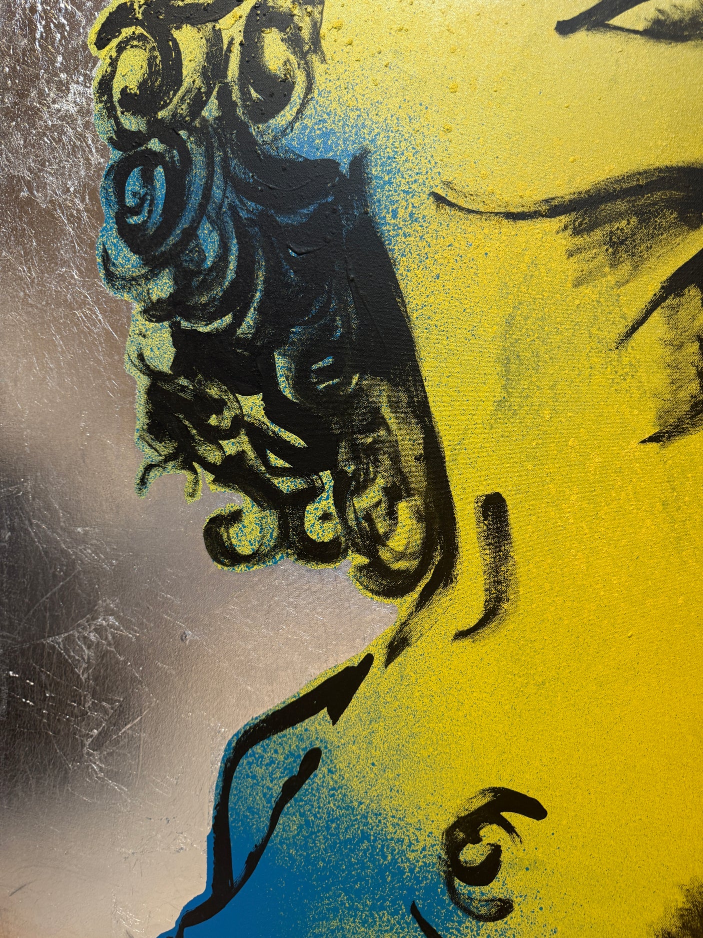 ‘Hilary’ Nude Acrylic and Oil on Silver Leaf Metal gilding on Canvas (Original Artwork David Bromley), David Bromley, , ,