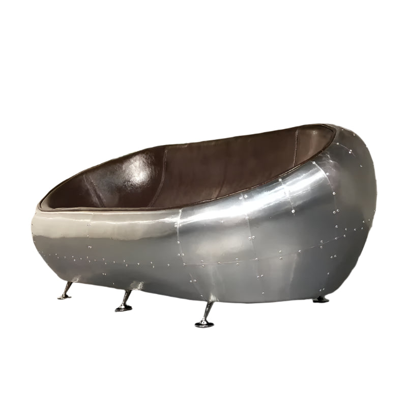 Gulfstream Aluminium and Leather Capsule Sofa, Cocolea, , ,
