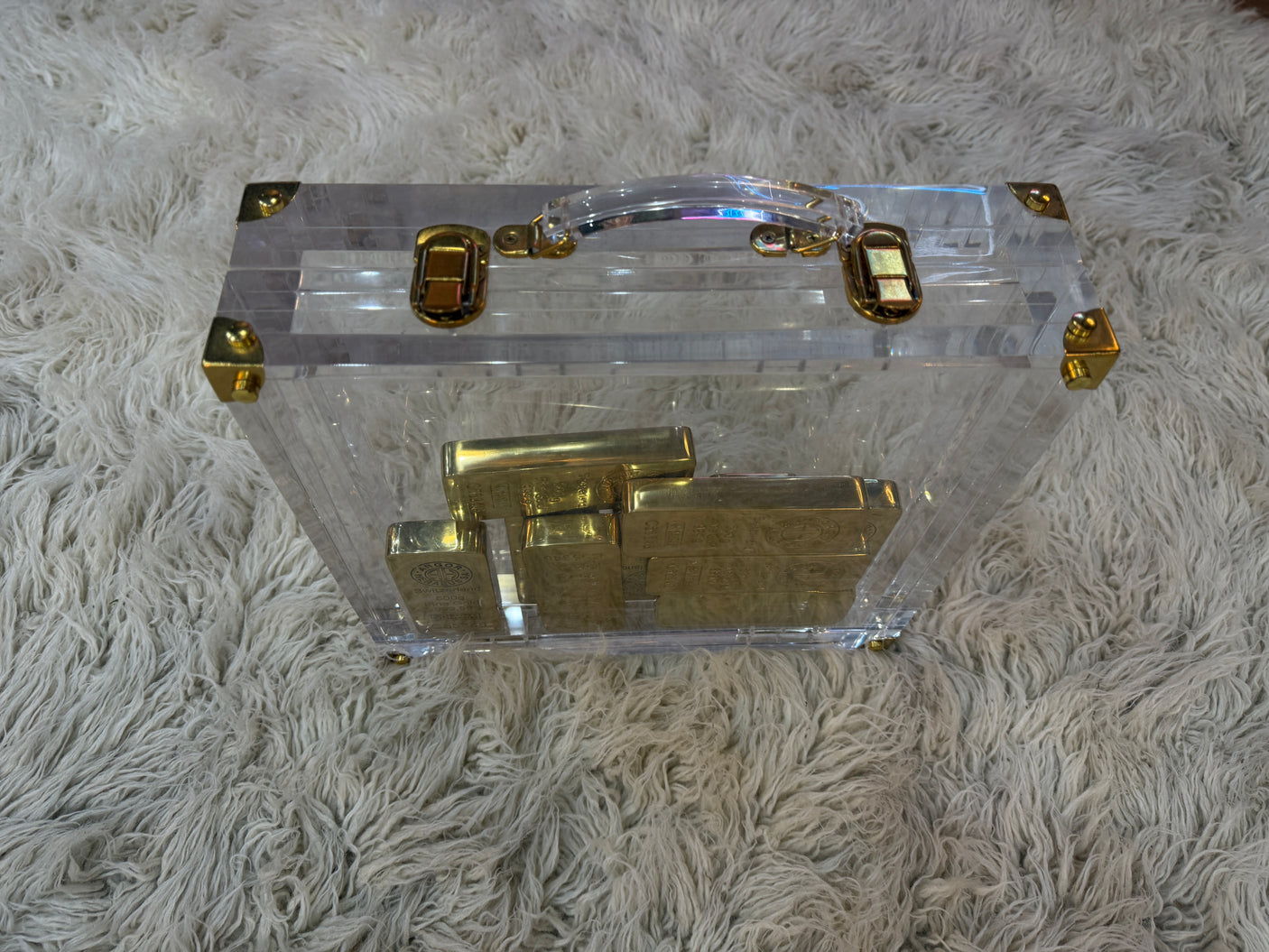 Bullion Vault Luxe – Acrylic Case Filled With 10 Solid Brass Gold Bars, Cocolea, , ,