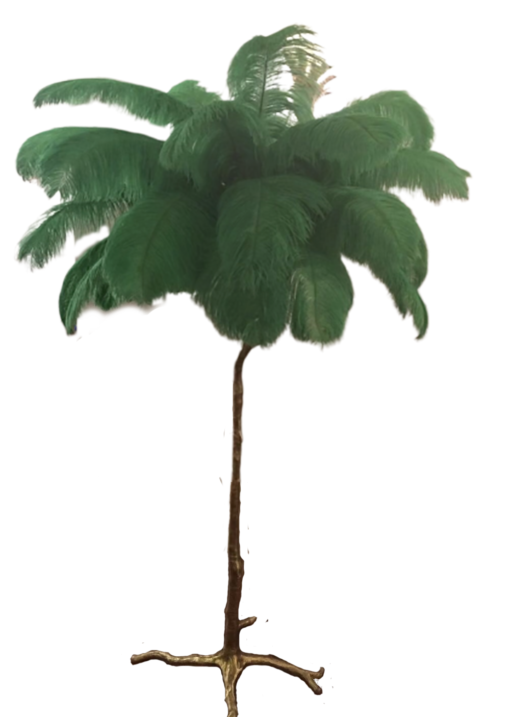 Ostro Genuine Ostrich Feather Brass Floor Lamp, Cocolea, , ,