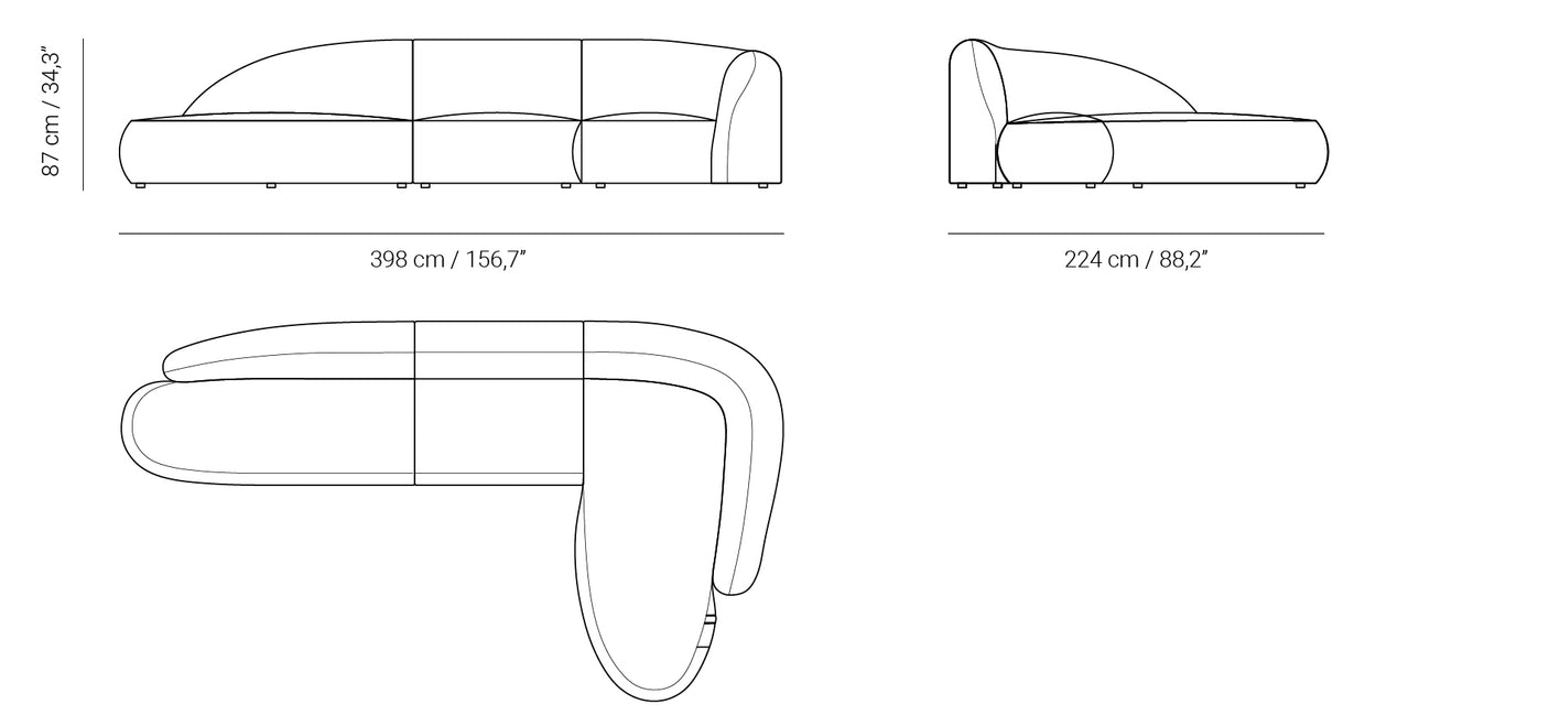Beluga Belt Curved Modular Sofa, Cocolea, , ,