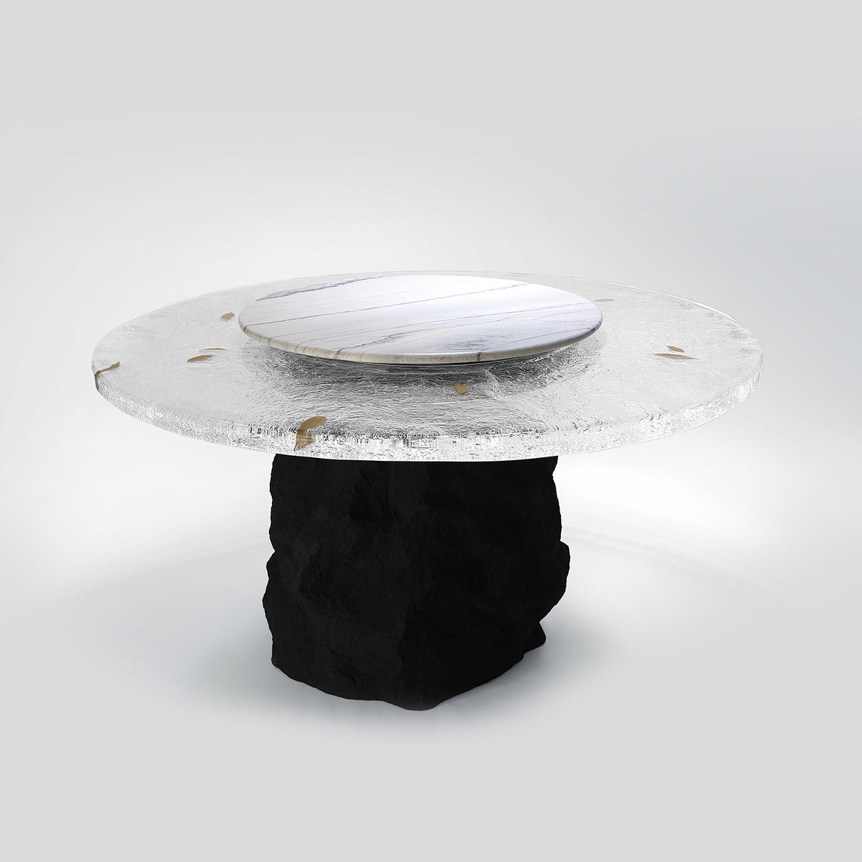 Black Stone Round Dining Table, Cocolea, , ,