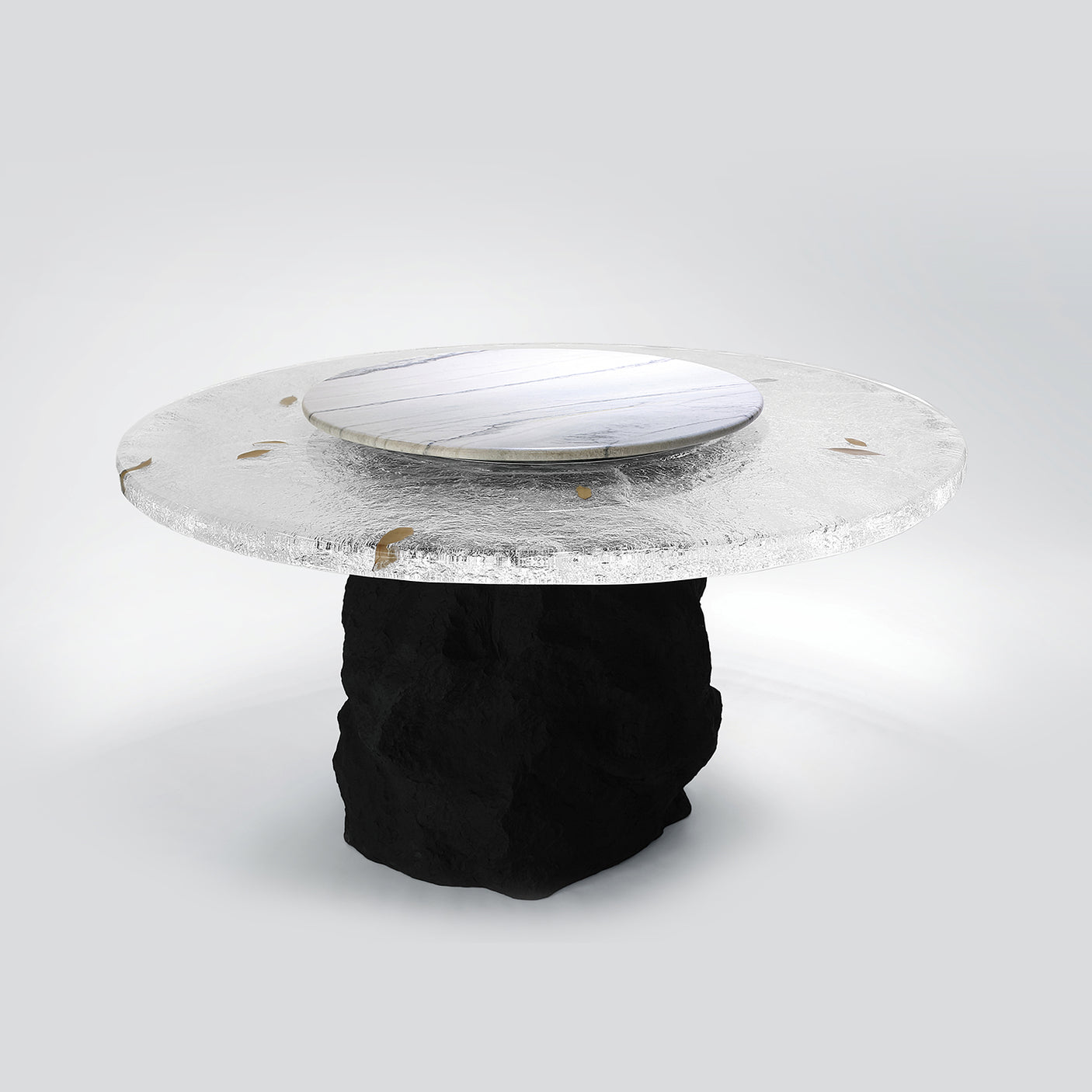 Black Stone Round Dining Table, Cocolea, , ,
