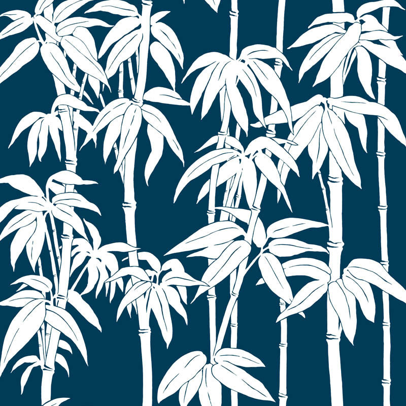 Japanese Bamboo wallpaper in Cruise by Natty & Polly, full pattern view