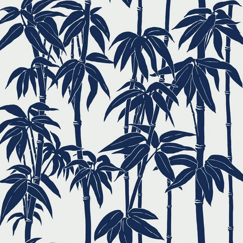 Japanese Bamboo wallpaper in Pacific by Natty & Polly, full pattern view