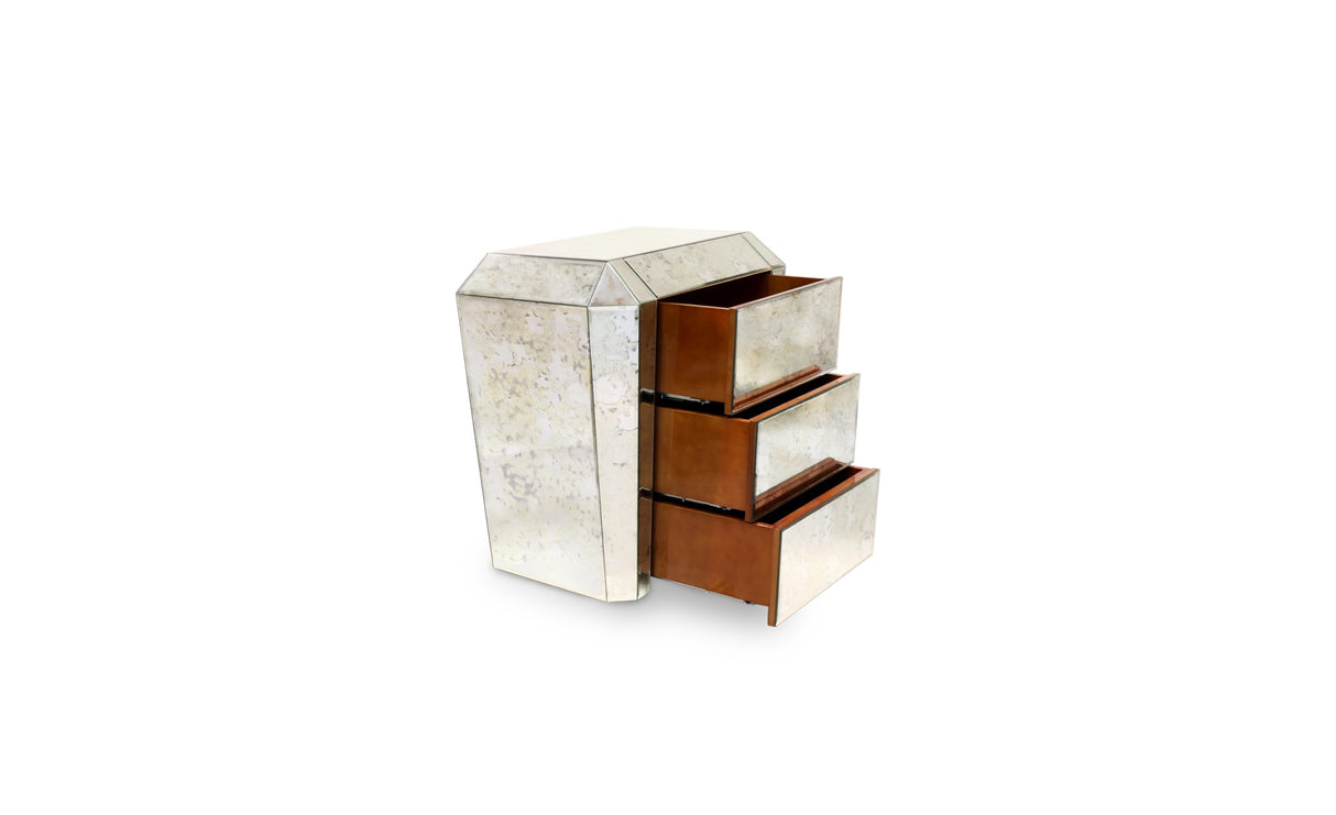 Tamara Open Aged Mirror Nightstand, Cocolea, , ,