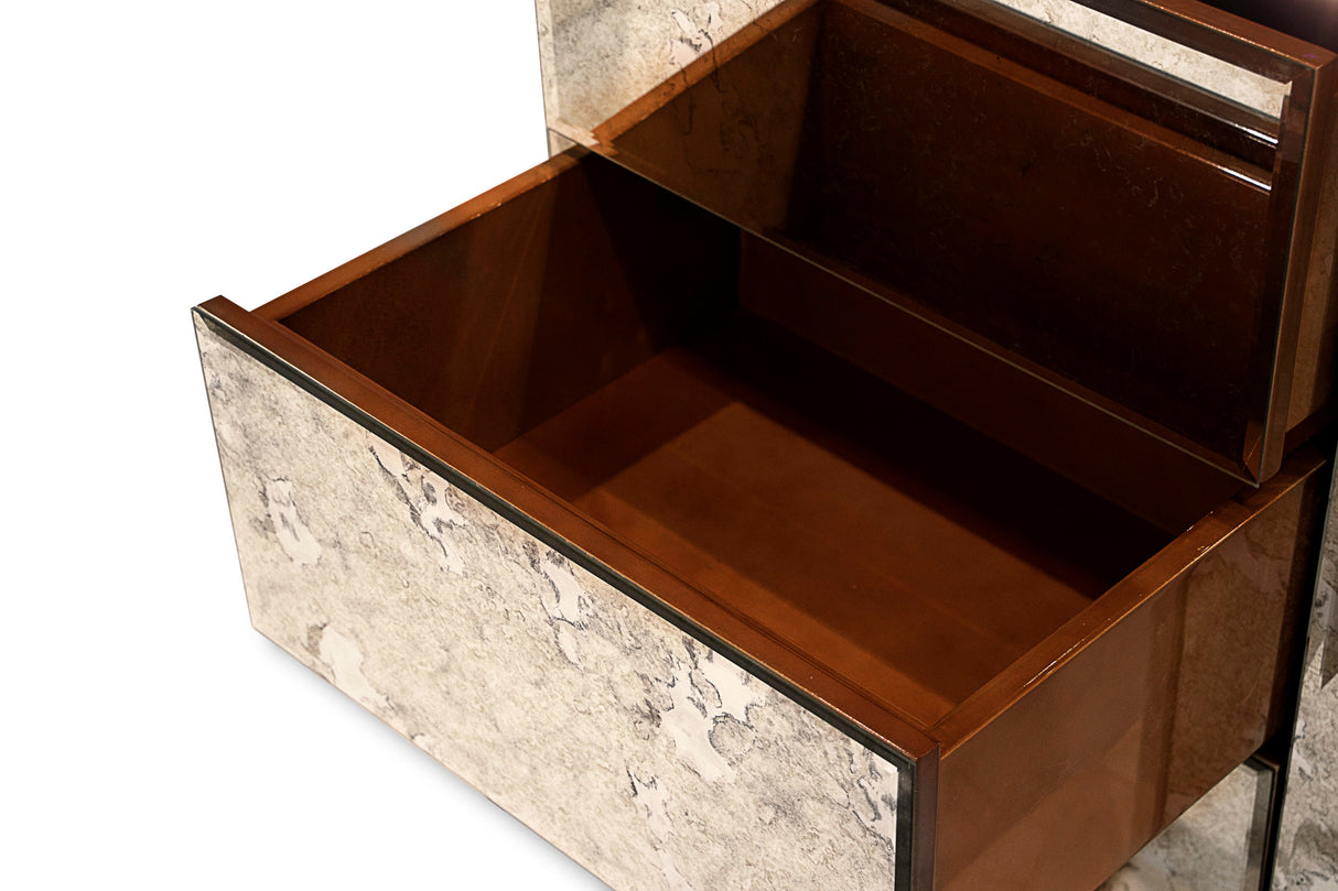 Tamara Open Aged Mirror Nightstand, Cocolea, , ,
