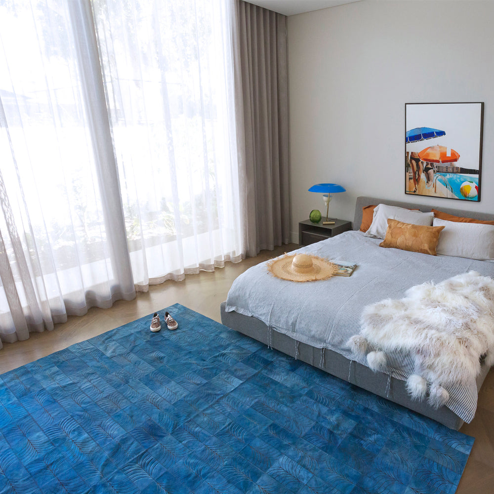 Las Palmas Denim Art Hide Rug, Cocolea, , ,