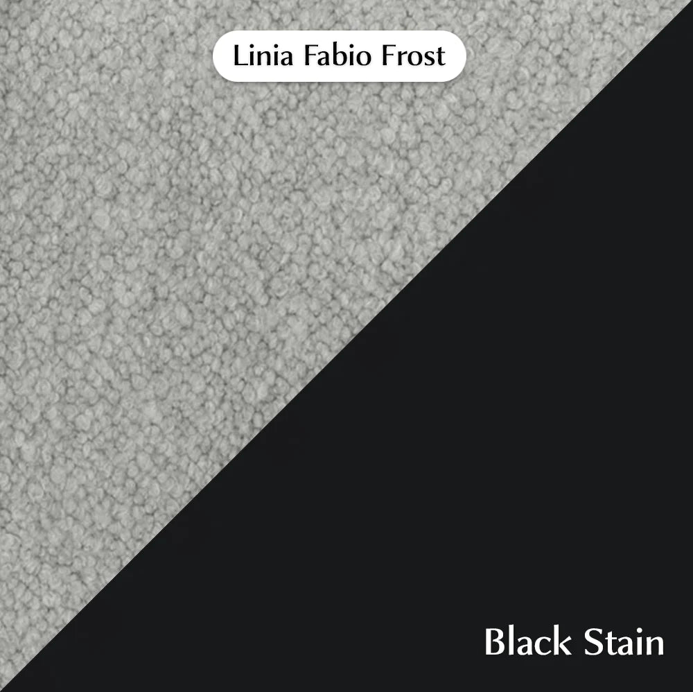 Trend Module Lounge with Bouclé, Cocolea, Powder Coat -Black Satin, Frost,