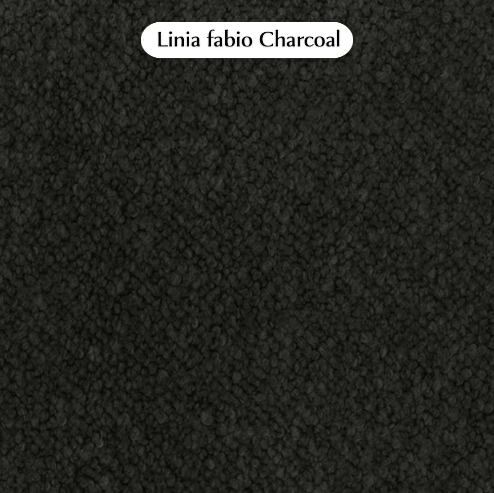 Trend Foot Stool with Bouclé, Cocolea, Charcoal, Chrome,