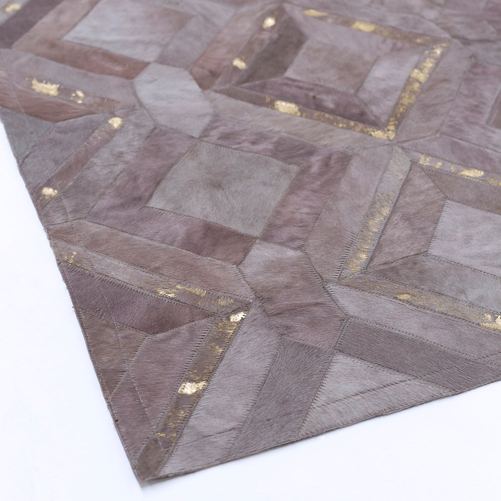 Mosaica Fog & Gold Art Hide Rug, Cocolea, , ,