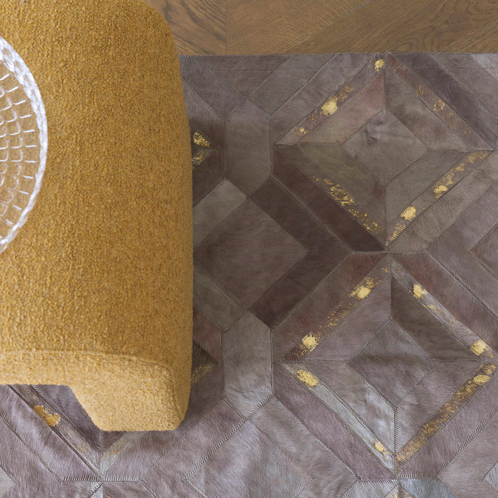 Mosaica Fog & Gold Art Hide Rug, Cocolea, , ,