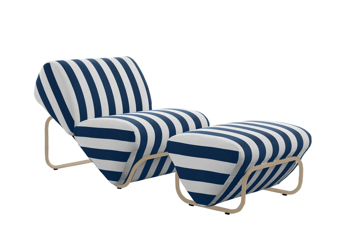 Outdoor Trend Module Lounge & Footstool Set, Cocolea, Powder Coat-Stone Beige Matt, Mallacoota - Marine,