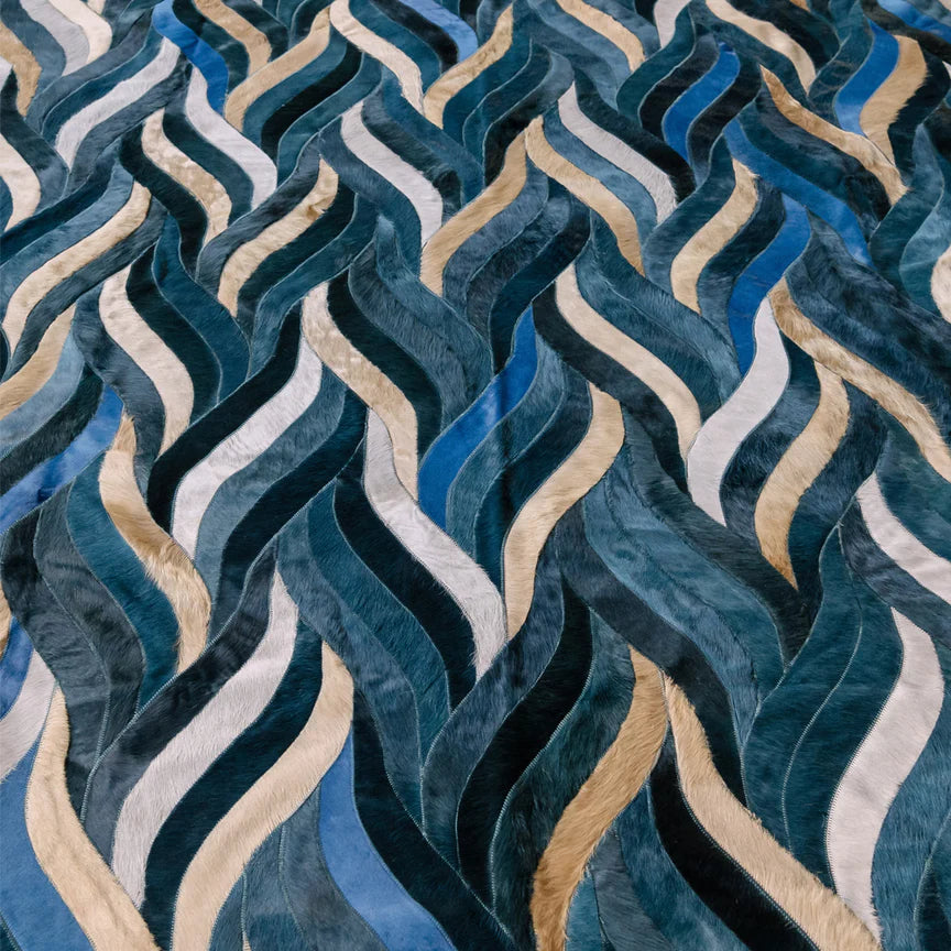 Onda Rectangle Rug - Blue, Cocolea, , ,