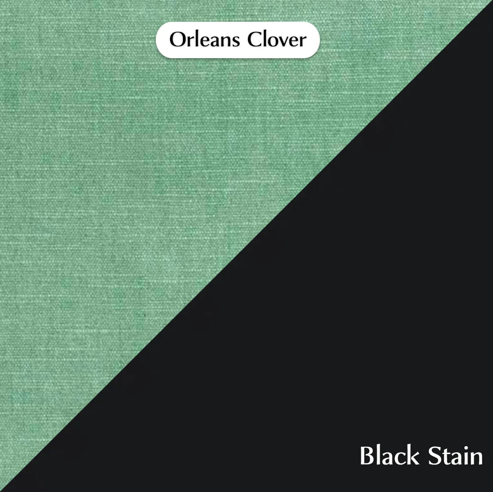 Trend Foot Stool with Orleans, Cocolea, Clover, Powder Coat -Black Satin,