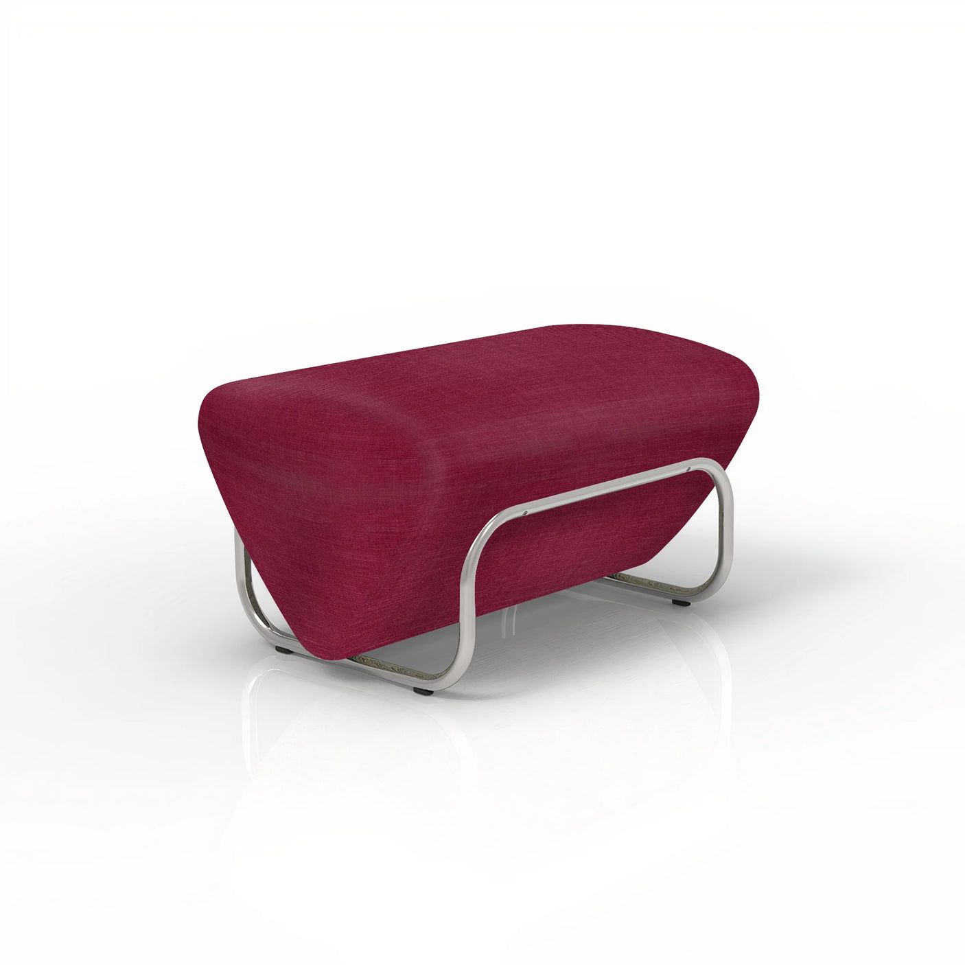 Trend Foot Stool with Orleans, Cocolea, Orchild, Chrome,