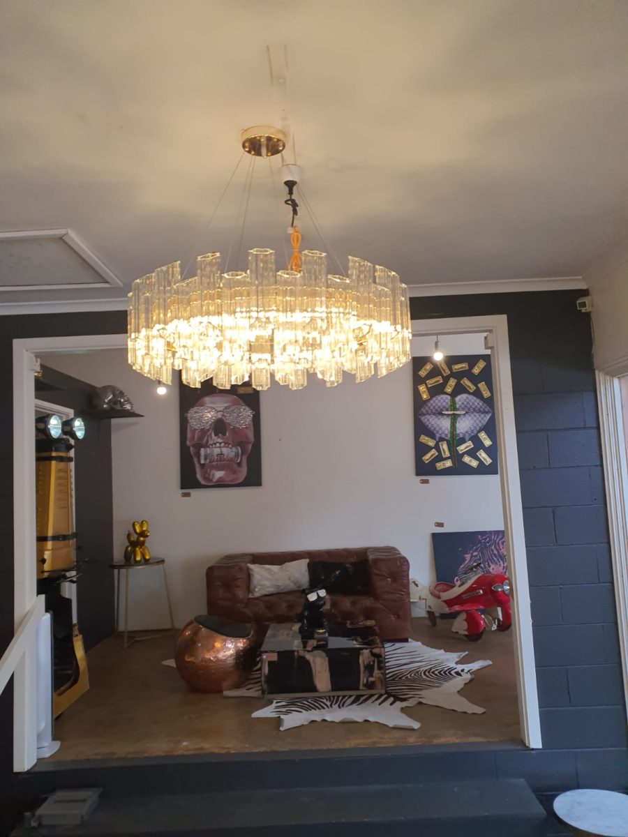 Zeus Round Crystal and Gold Metal Chandelier, Cocolea, , ,