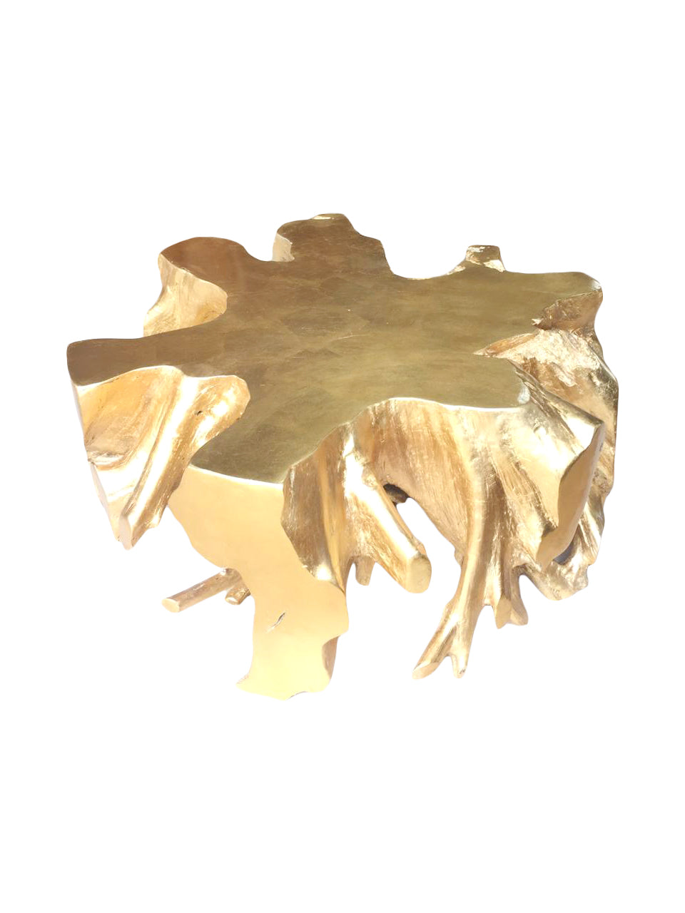 Aurum Gold Leaf Teak Coffee Table - Round, Cocolea, , ,