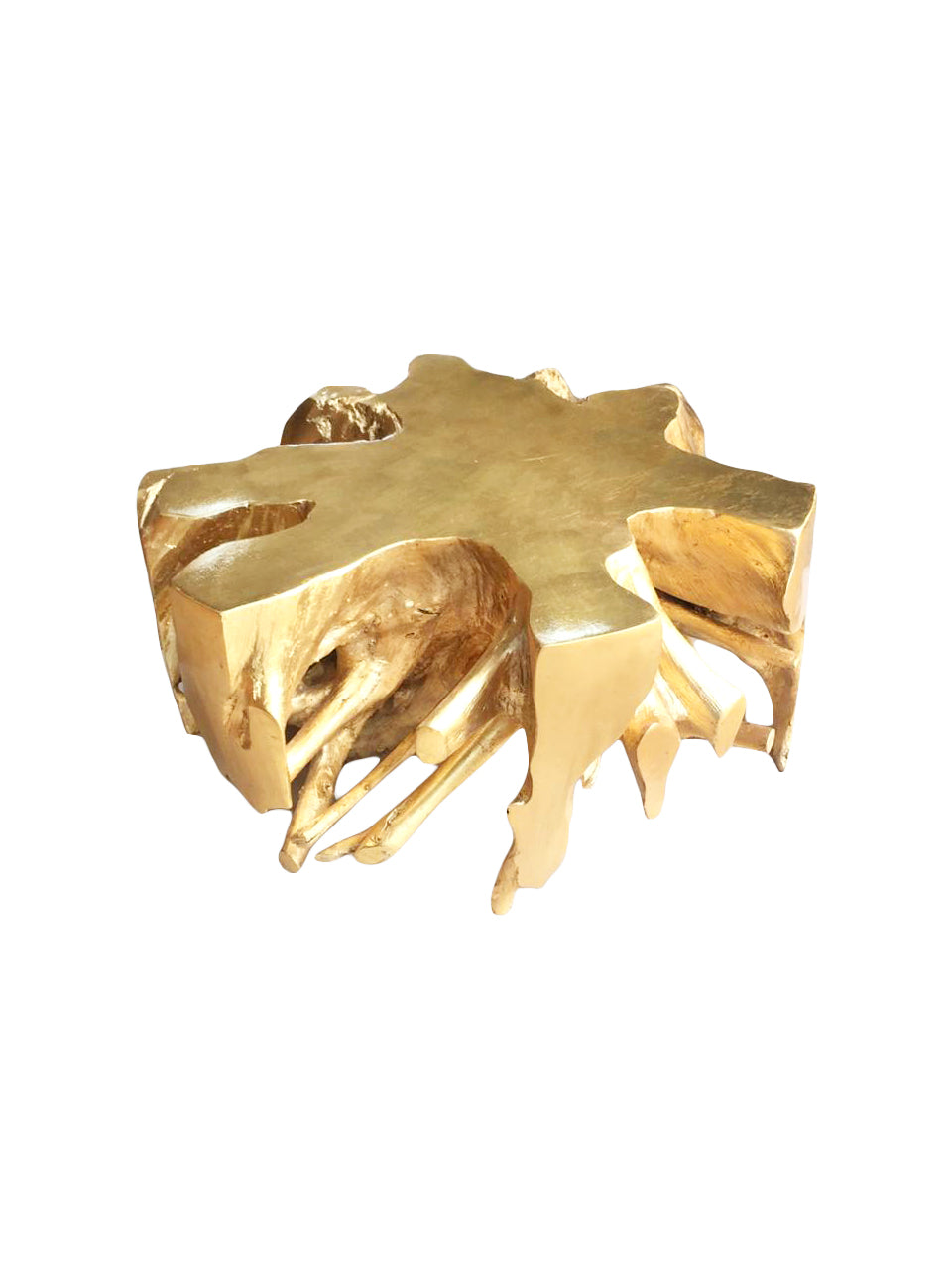 Aurum Gold Leaf Teak Coffee Table - Round, Cocolea, , ,