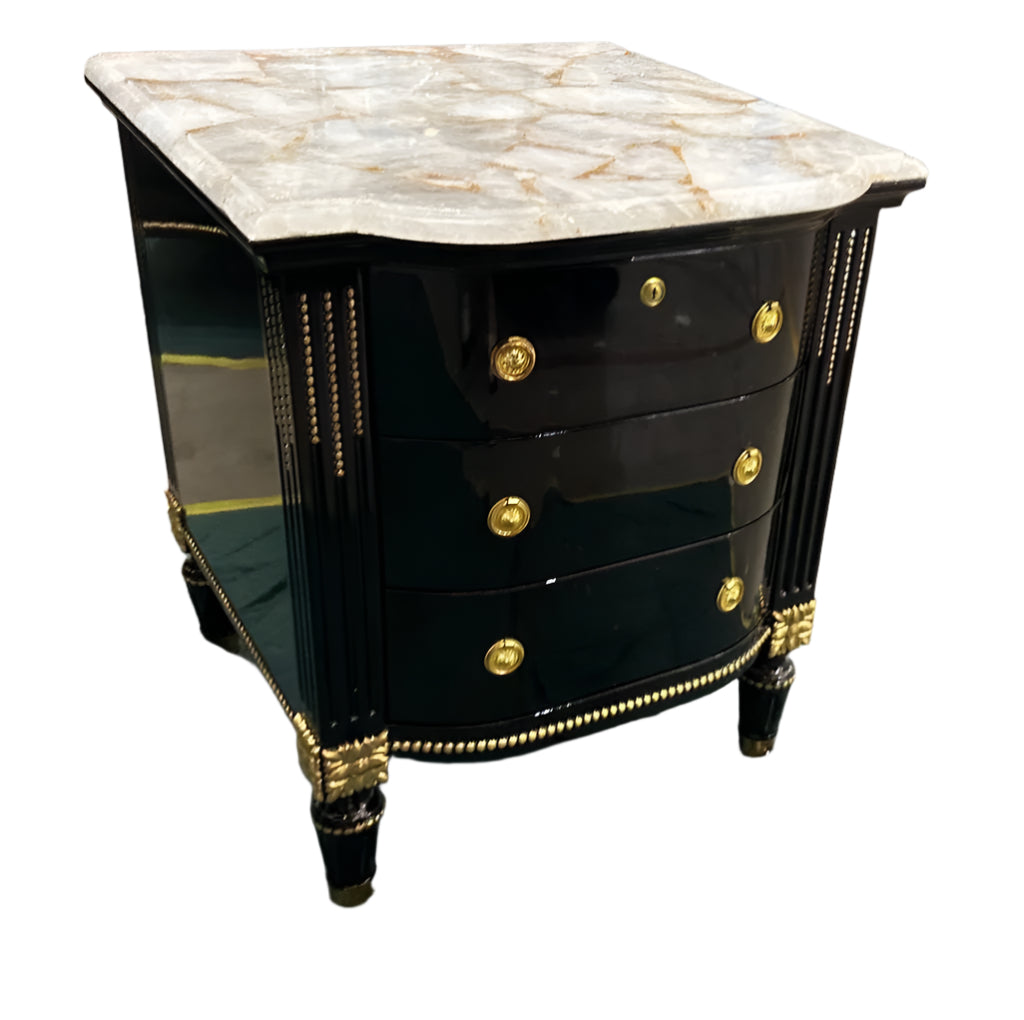 Versailles Noir Bedside Hand Carved Baroque Luxury Cabinet, Cocolea, , ,